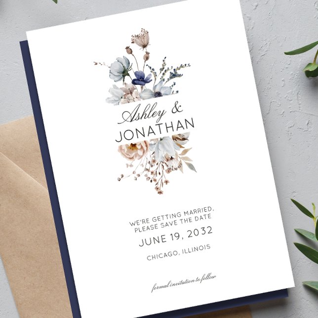 Elegant Modern Wildflower Wedding Save The Date (Creator Uploaded)