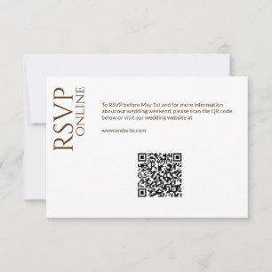 Elegant Modern Wildflower White & Bronze Wedding RSVP Card