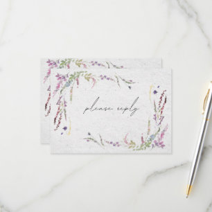 Elegant Modern Wildflowers Simple Wedding RSVP Card