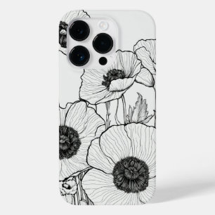 Elegant Modern Wildflowers white and black Case-Mate iPhone 14 Pro Case