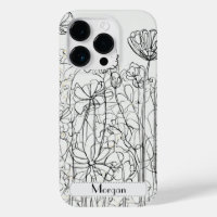 Elegant Modern Wildflowers white and black