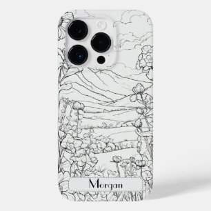 Elegant Modern Wildflowers white and black Case-Mate iPhone 14 Pro Case