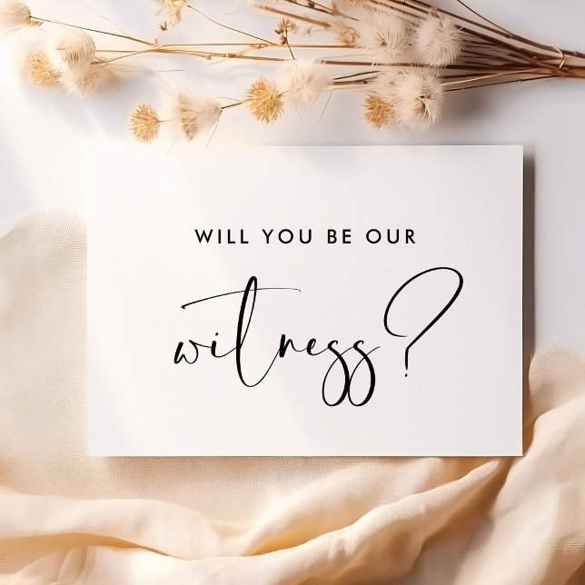 Elegant & Modern Will you be our witness card (Creator Uploaded)
