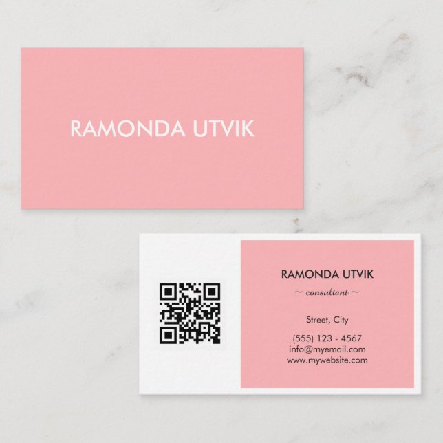 Elegant Modern with QR code Business Card (Front/Back)