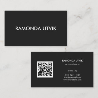 Elegant Modern with QR code Business Card