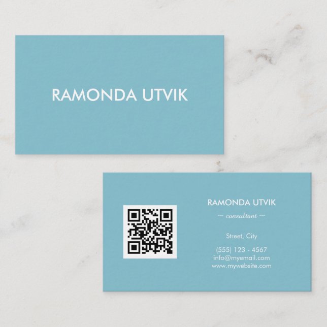 Elegant Modern with QR code Business Card (Front/Back)