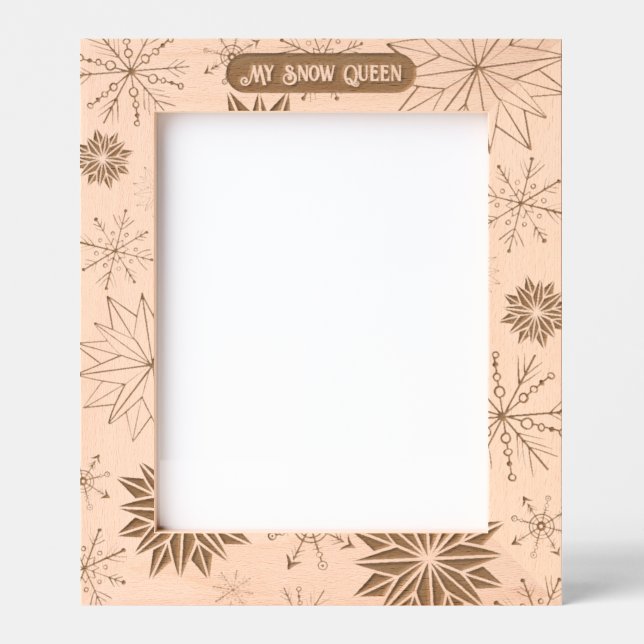 Elegant modern wooden ice crystals for her etched frames (Front)