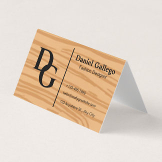 Elegant Modern Wooden Monogram Personal Business Card