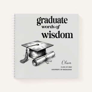 Elegant Modern Words Wisdom Graduation Notebook