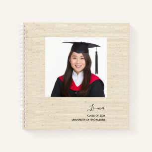 Elegant Modern Words Wisdom Photo Graduation Notebook