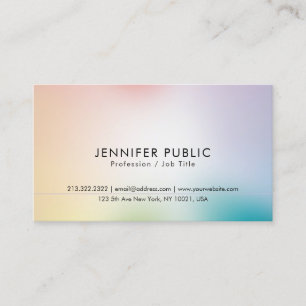 Elegant Modish Colours Minimalist Chic Design Business Card