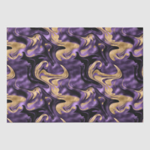 Elegant Molten Purple and Gold Foil Birthday Tissue Paper