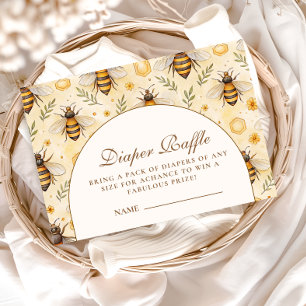 Elegant Mommy to Bee Diapper Raffle Enclosure Card