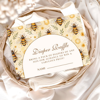 Elegant Mommy to Bee Diapper Raffle Enclosure Card
