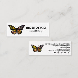 Elegant Monarch Butterfly Aesthetician Beauty Salo Mini Business Card