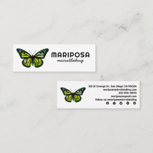 Elegant Monarch Butterfly Esthetician Beauty Salon Mini Business Card