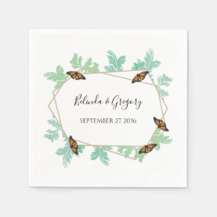 Elegant Monarch Butterfly Wedding Napkin