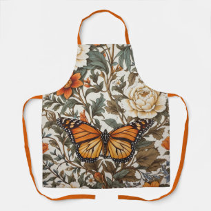 Elegant Monarch Butterfly William Morris Inspired Apron