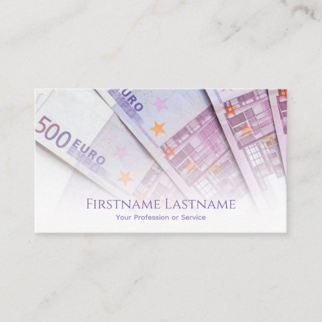 Elegant money business card for financial experts (Front)