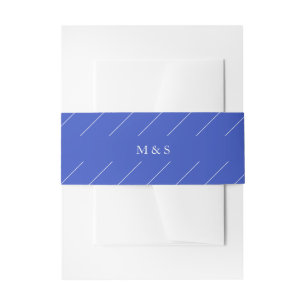 Elegant Monochromatic Blue Personalised Invitation Belly Band