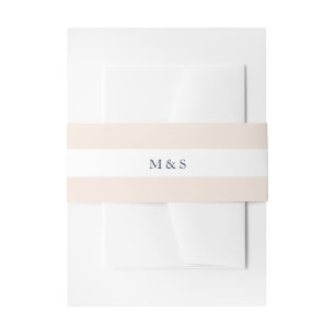 Elegant Monochromatic Blush Personalised Invitation Belly Band