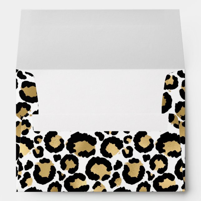 Elegant Monochromatic Leopard Spots Wild Glam Envelope (Back (Bottom))
