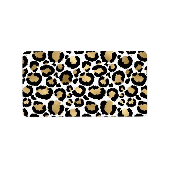 Elegant Monochromatic Leopard Spots Wild Glam Label (Front)