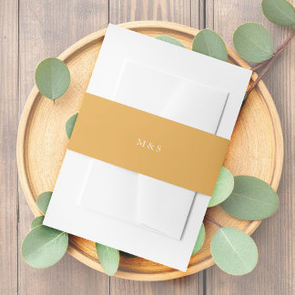 Elegant Monochromatic Pastel Earthy Personalised Invitation Belly Band