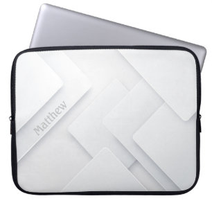 Elegant Monochrome Background with Custom Name Laptop Sleeve