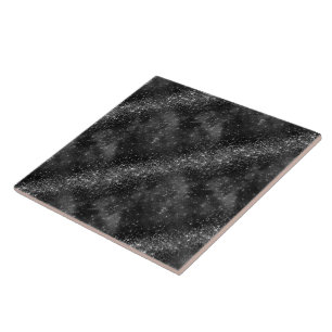 Elegant monochrome black ceramic tile