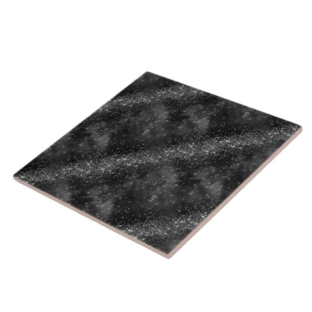 Elegant monochrome black ceramic tile (Side)