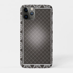 Elegant Monochrome Damask beach towel iPhone 11 Pro Case