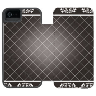 Elegant Monochrome Damask iPhone wallet case Incipio Watson™ iPhone 5 Wallet Case