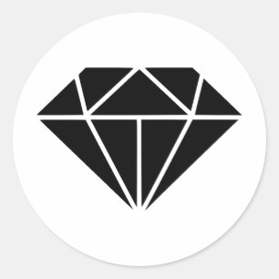 Elegant Monochrome Diamond Design Classic Round Sticker