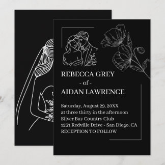 Elegant Monochrome Overlay Timeless Wedding Photo Invitation