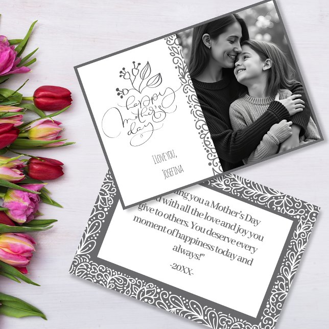 Elegant Monochrome Photo Minimalist Holiday Card (Elegant Monochrome Photo Minimalist Holiday Card)