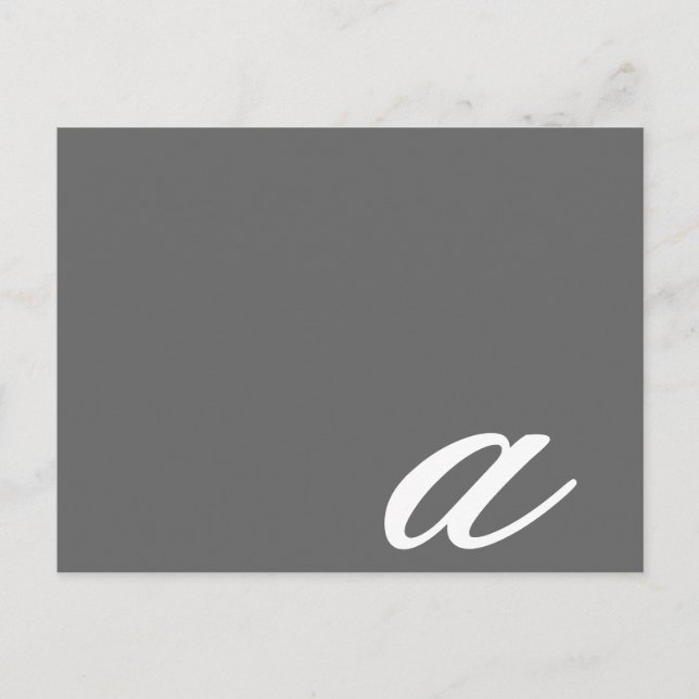 Elegant Monogram A Black and White Card (Front)