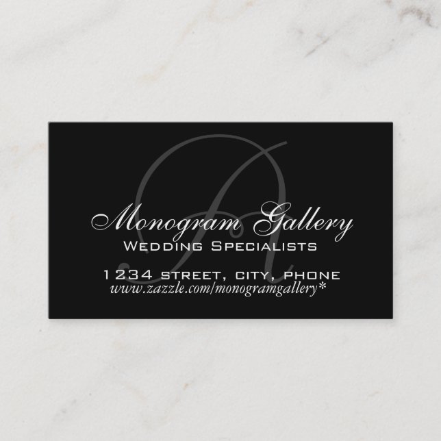 Elegant Monogram A Customisable Business Card (Front)