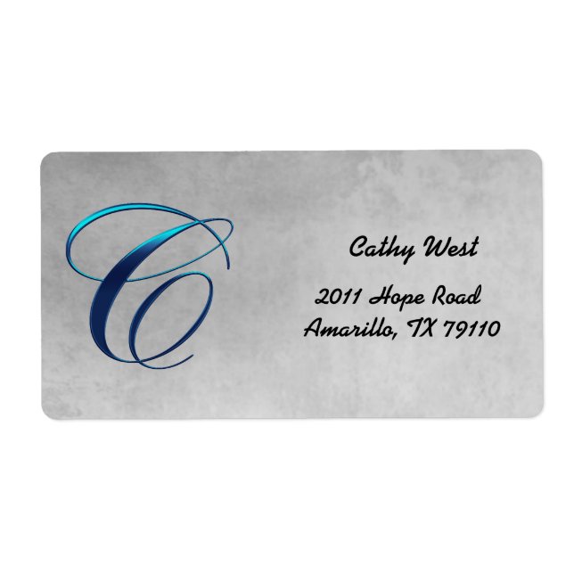 Elegant Monogram Address Label (Front)