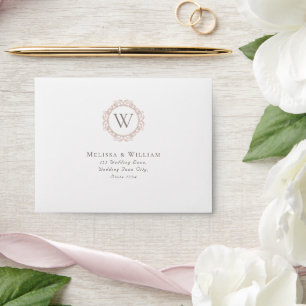 Elegant Monogram Addressed Wedding RSVP Envelope