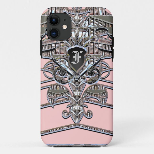 Elegant Monogram Art Deco Case-Mate iPhone Case (Back)