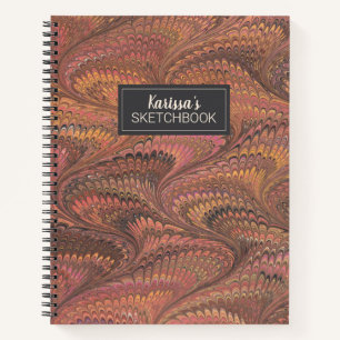 Elegant Monogram Artist Sketchbook With Name Notebook
