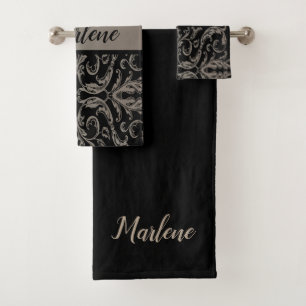 Elegant monogram Bathroom Towel Set