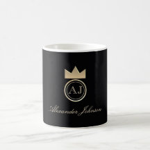 Elegant Monogram Black and Gold