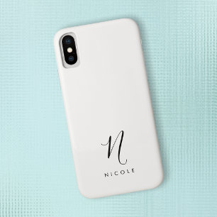 Elegant Monogram Black and White iPhone X Case