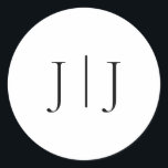 Elegant Monogram Black and White Classic Round Sticker<br><div class="desc">An elegant modern minimal monogram sticker that is perfect for wedding invitations,  favours,  cards and more. Personalise with your colour preferences and initials!</div>