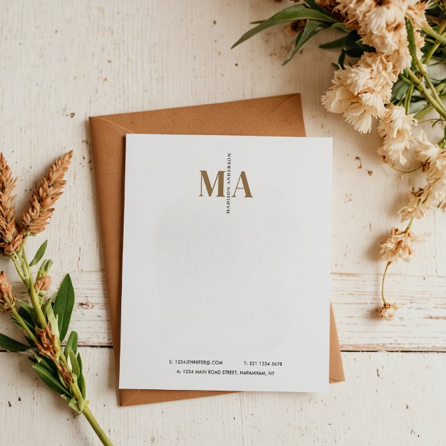 Elegant Monogram Black Gold Name Business Notepad (Creator Uploaded)