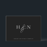 Elegant Monogram Black Wedding Thank You Card<br><div class="desc">Elegant wedding monogram thank you card. This wedding monogram card features elegant script ampersand and classic typography. Personalise by adding your own monogram and other details. This minimalist monogram wedding thank you card will also be perfect as a couple's stationery.</div>