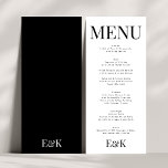 Elegant Monogram Black White Wedding BOLD BIG Menu<br><div class="desc">Celebrate the timeless beauty of love with my exquisite Premium Classic Modern Elegant Names / Monogram Black & White Wedding Collection. Elevate your special day to a new level of sophistication and charm, as you embark on your journey together as a couple. At Phrosne Ras Design Zazzle, we understand that...</div>