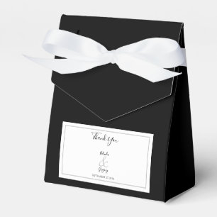 Elegant Monogram Black & White Wedding Favour Box